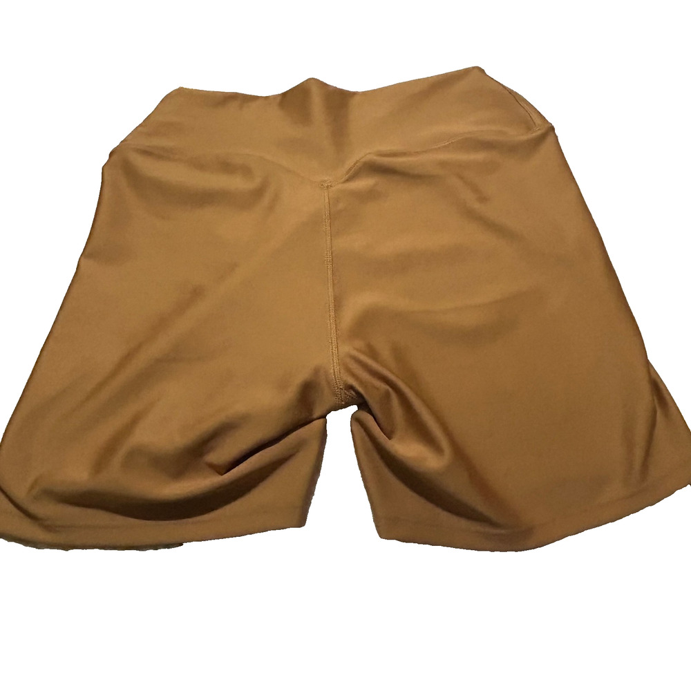ALO High Waist Biker Shorts Womens M Lot Of 2 Taupe Rust 4" Inseam Athletic Yoga - Picture 4 of 13